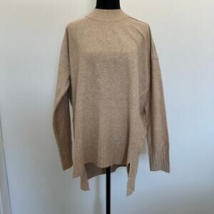 Free People Phoebe Oversize Knit Sweater, Beige, Size S